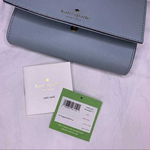 NWT Kate Spade Cedar Street Cami Crossbody Bag Powder Blue/Lakesedge - Picture 3 of 5